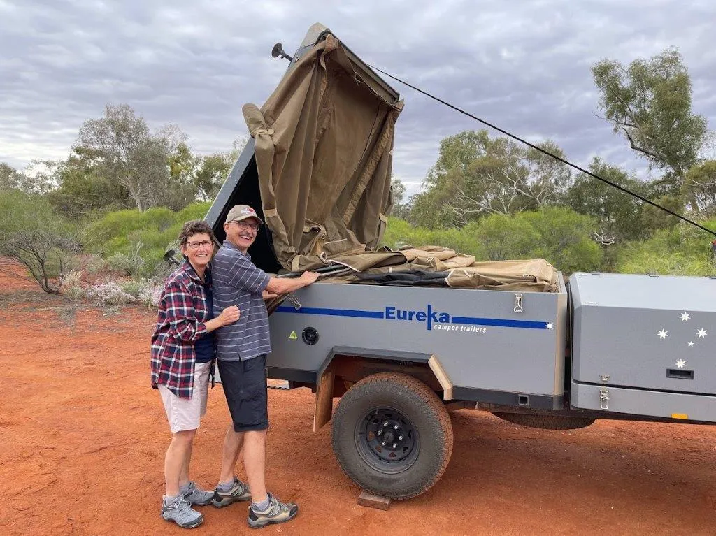 Camping in our Hire Eureka Offroad Camper whilst in convoy on our Redtrack Eco Adventure Tour